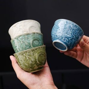 Chén Trà Sứ Cảnh Đức Đắp Họa Tiêt Rồng 100ml