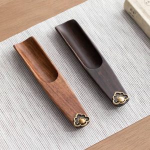 Muỗng Xúc Trà Gỗ Tự Nhiên Hoa Văn Đồng Cao Cấp